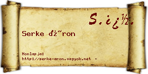 Serke Áron névjegykártya